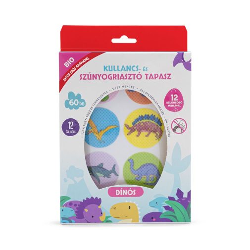 Elysium HESS! kullancs- és szúnyogriasztó dínós tapasz intenzívebb aromával, 3+ (60 db)