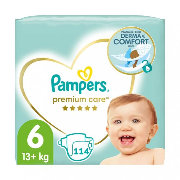 Pampers Premium Care pelenka, Junior 6, 13 kg+, 114 db