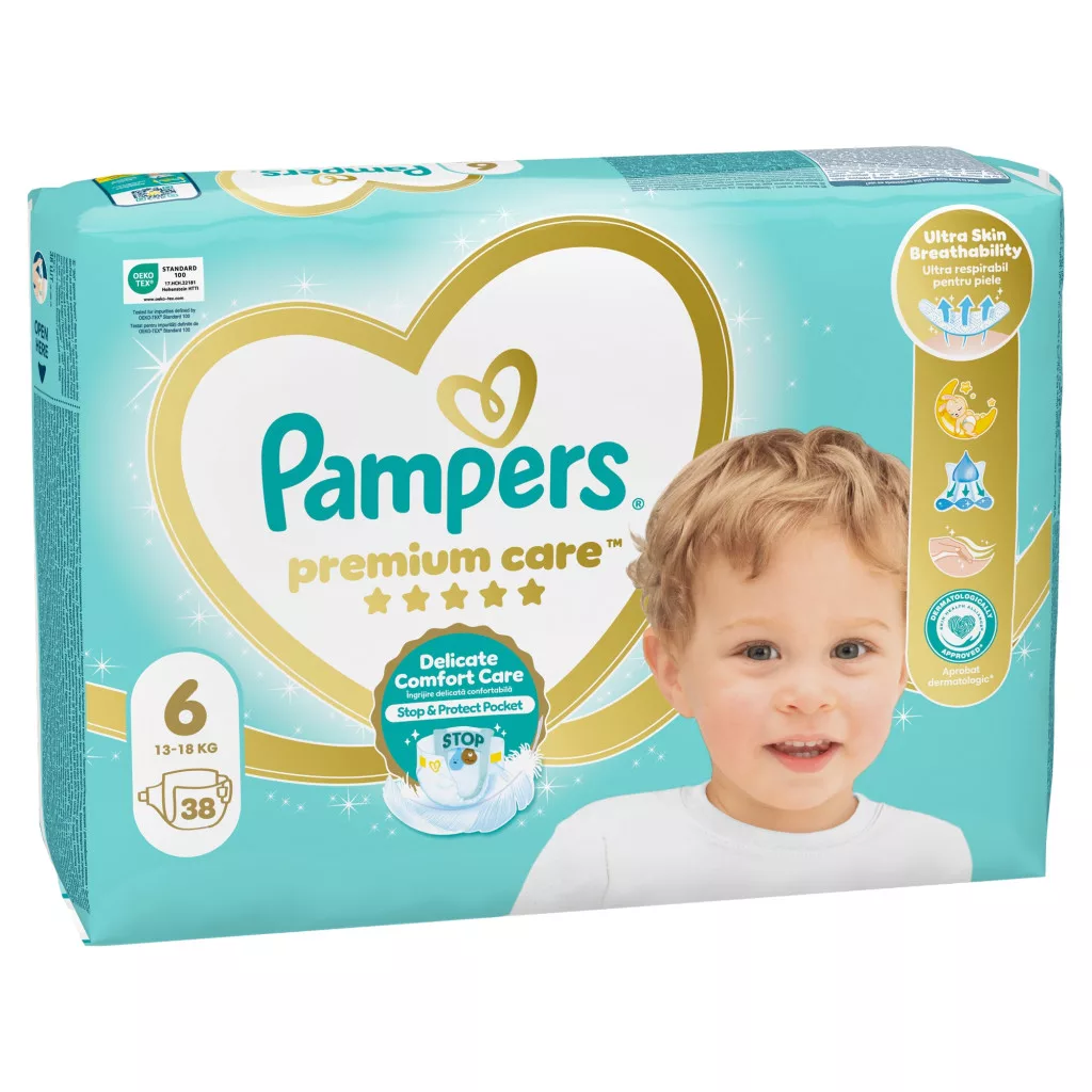 Pampers Premium Care pelenka, Junior 6, 13 kg+, 114 db