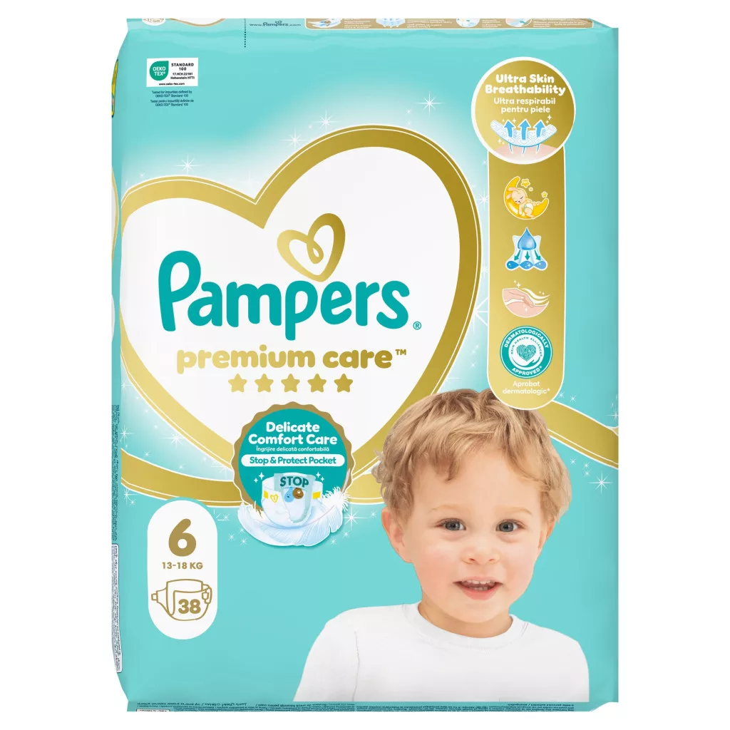 Pampers Premium Care pelenka, Junior 6, 13 kg+, 114 db