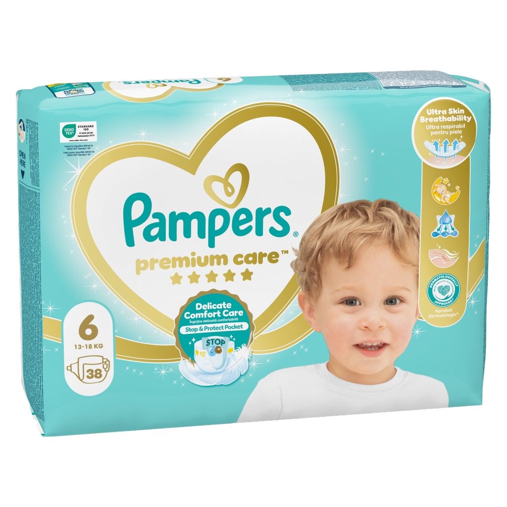 Pampers Premium Care pelenka, Junior 6, 13 kg+, 38 db