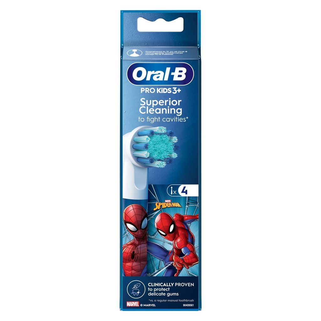 Oral-B Pro Kids fogkefefej Pókember Figurákkal (4 db)