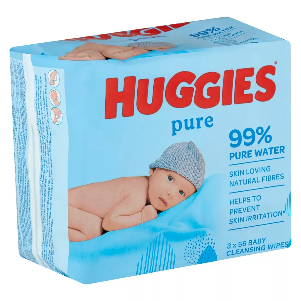 Huggies Pure nedves törlőkendő 3x56 db