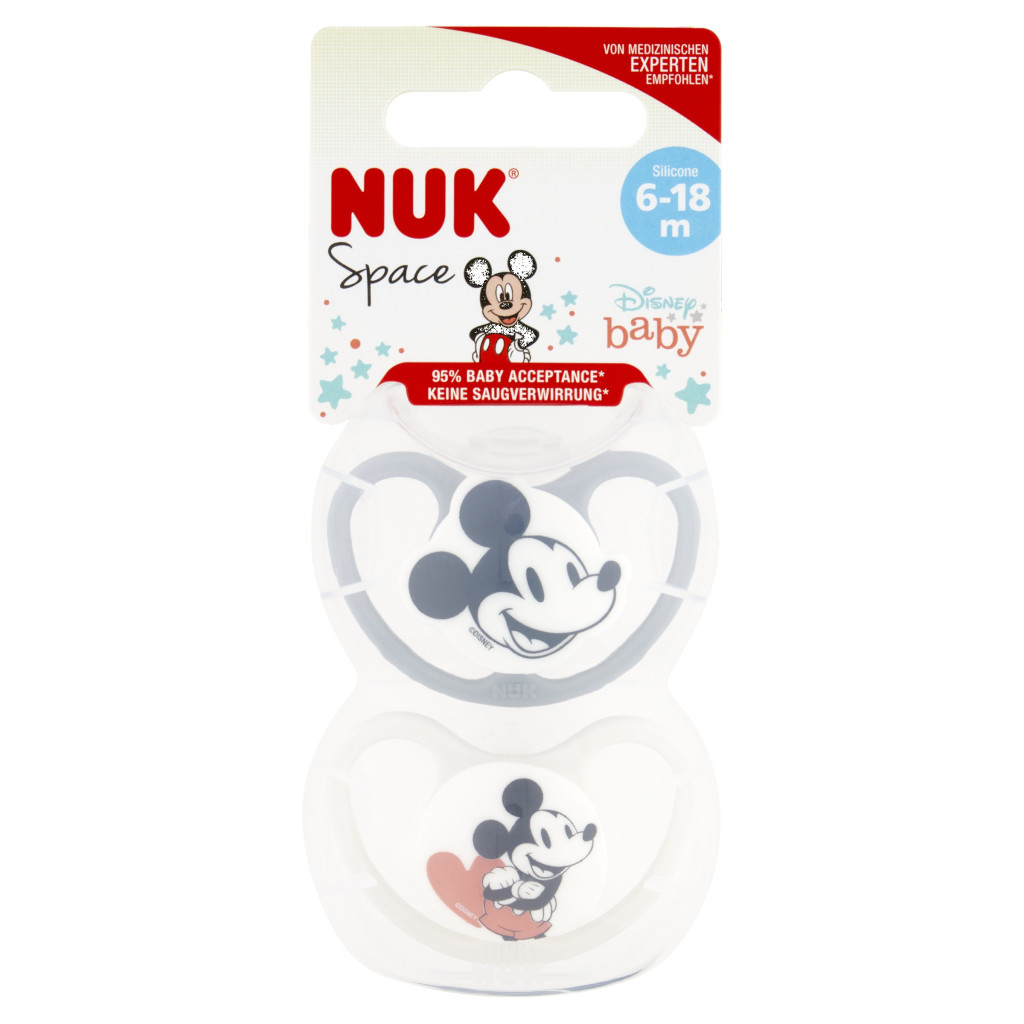 NUK Space játszócumi Mickey 6-18 hó 2 db (fiú)