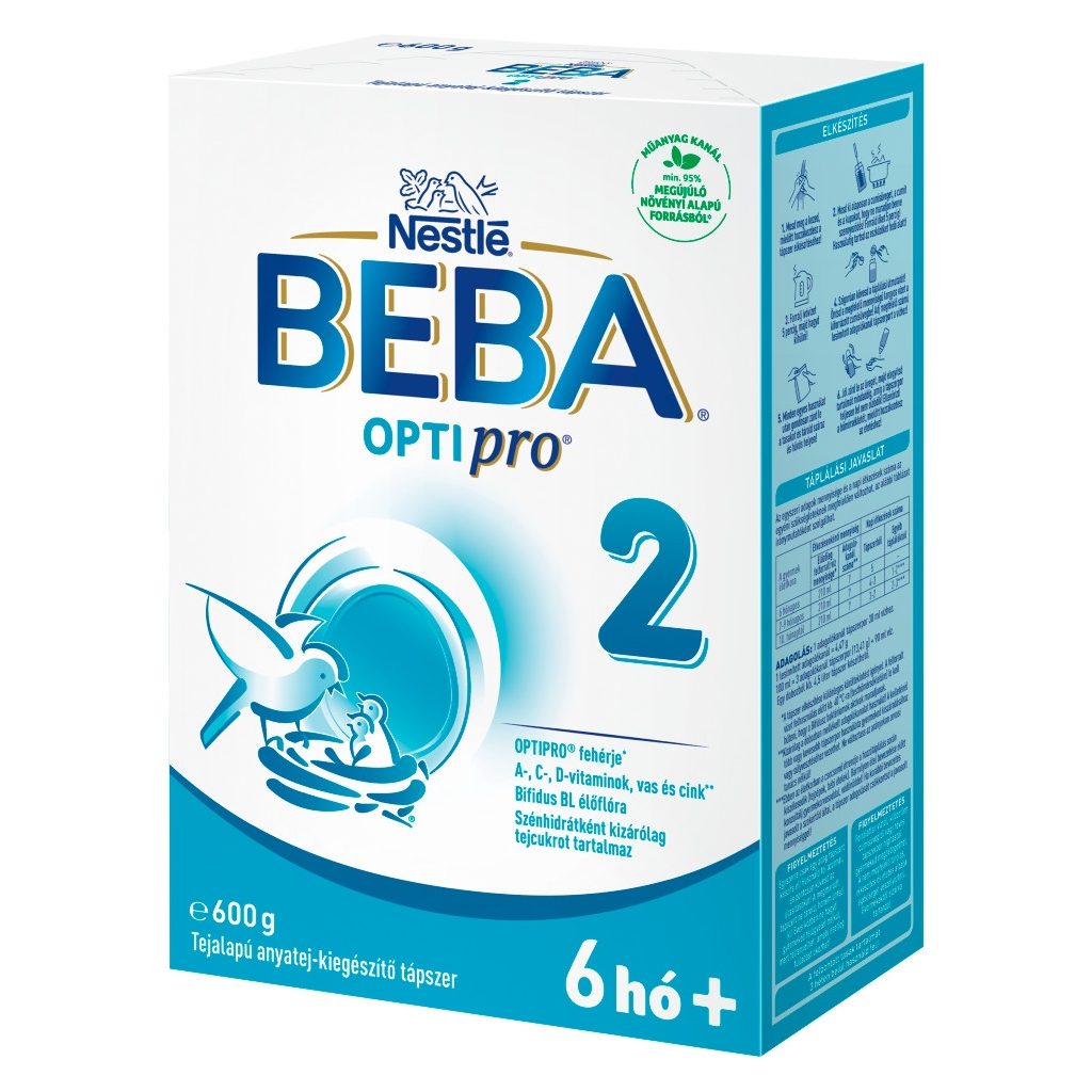 BEBA OptiPro 2 tejalapú anyatej-kiegészítő tápszer 6 hó+ (600 g)