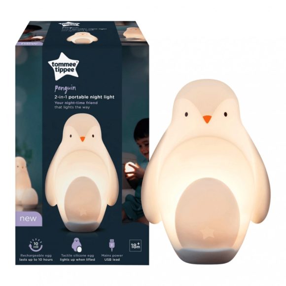 Tommee Tippee 2 az 1-ben hordozható éjszakai fény pingvin állítható fényerővel