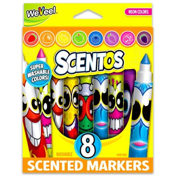 Scentos illatos filctoll készlet neon színekkel (8 db)