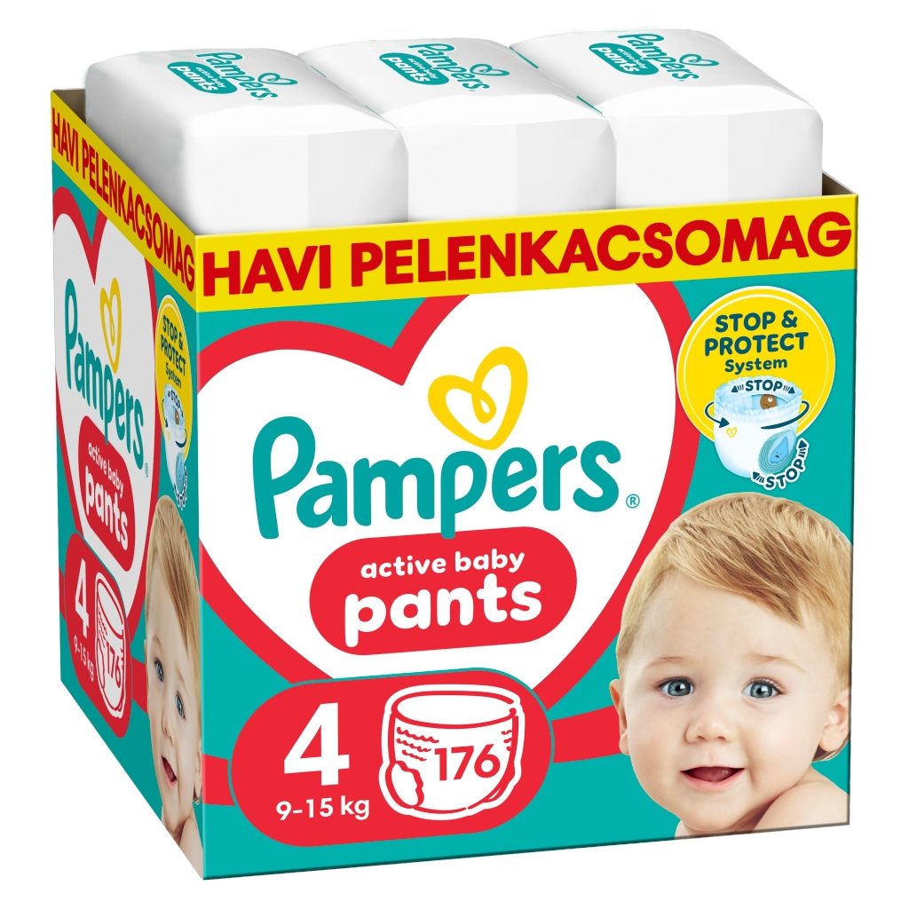 Pampers Active Baby Pants bugyipelenka 4, 9-15 kg, HAVI PELENKACSOMAG 176 db