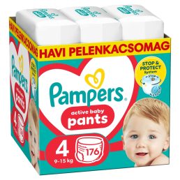   Pampers Active Baby Pants bugyipelenka 4, 9-15 kg, HAVI PELENKACSOMAG 176 db