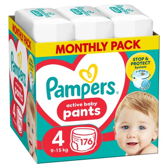Pampers Pants bugyipelenka, Maxi 4, 9-15 kg, HAVI PELENKACSOMAG 176 db