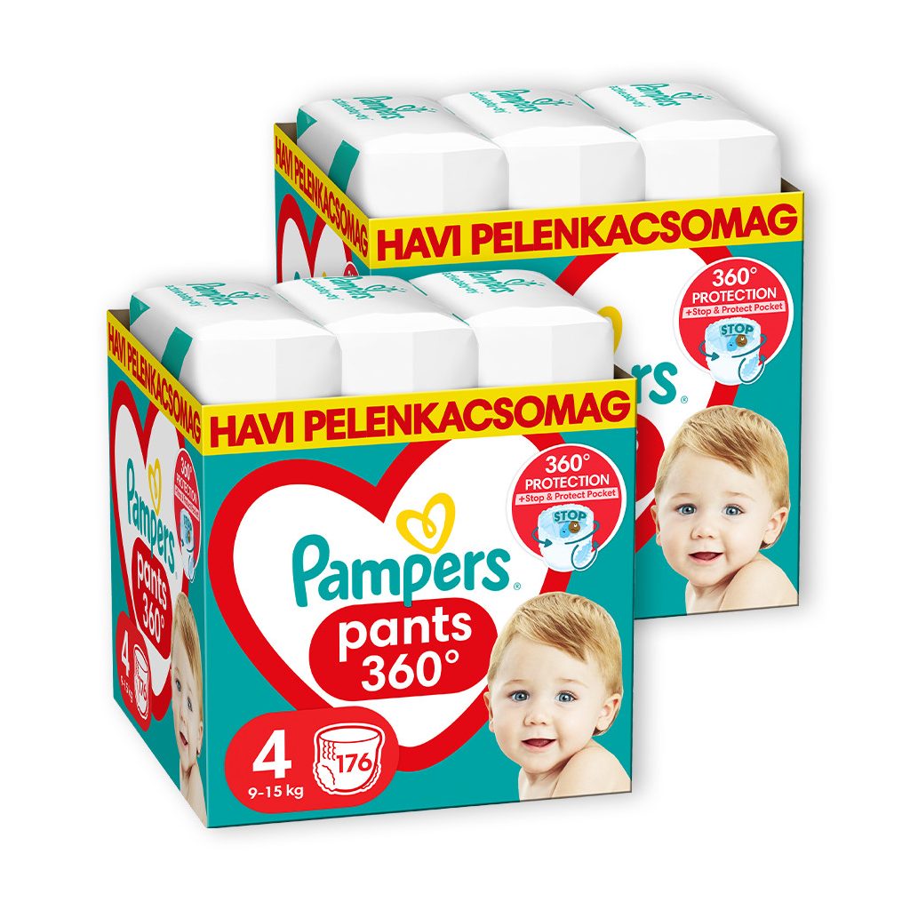 INGYENES SZÁLLÍTÁS - Pampers Active Baby Pants bugyipelenka 4, 9-15 kg, 1+1, 352 db