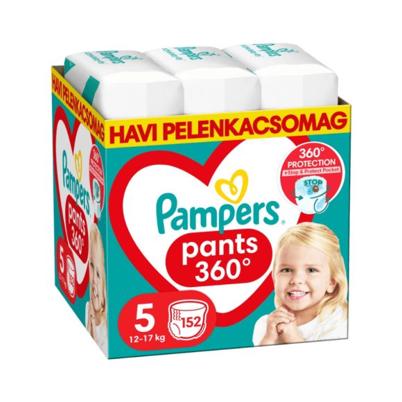 Pampers Pants bugyipelenka, Junior 5, 12-17 kg, HAVI PELENKACSOMAG 152 db