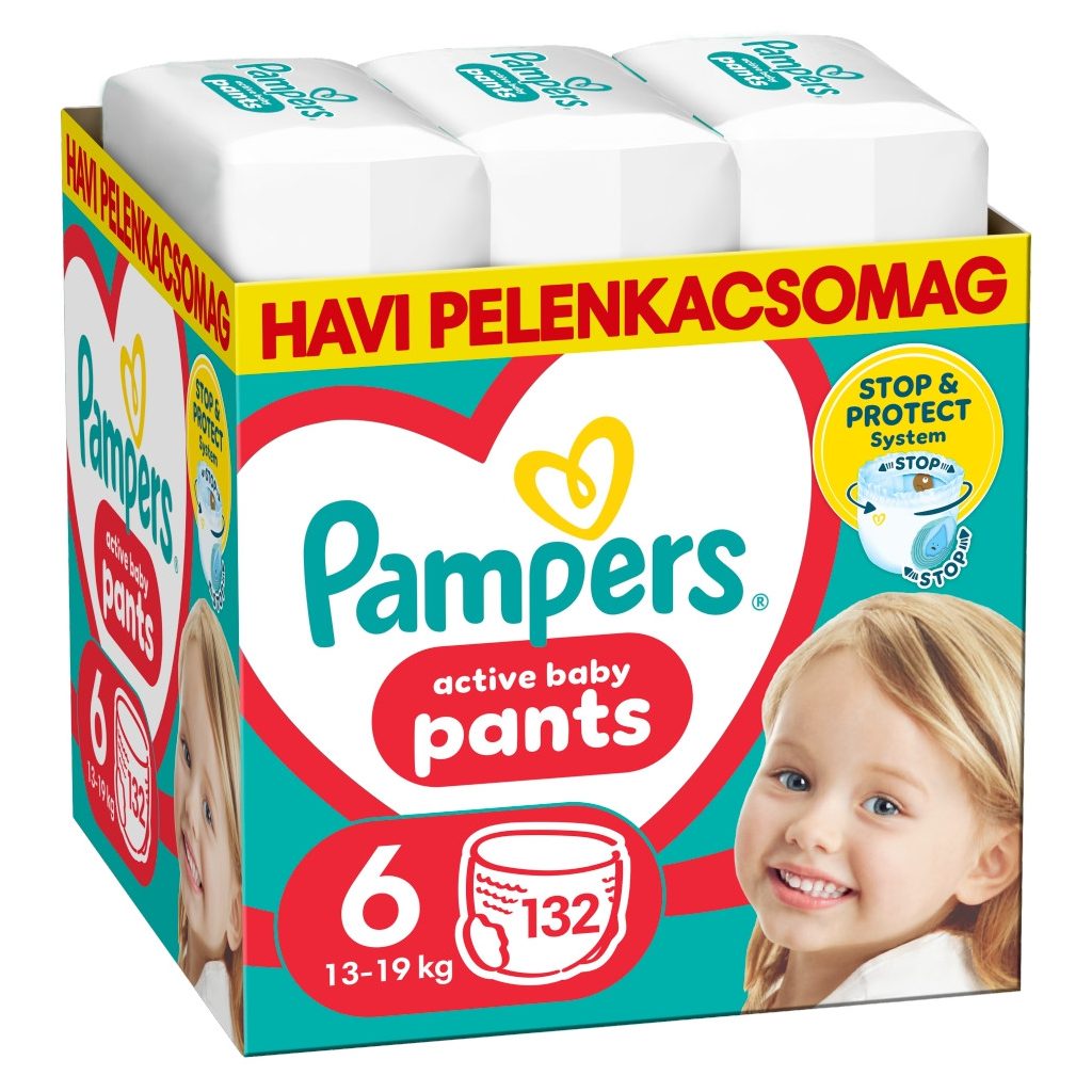 Pampers Active Baby Pants bugyipelenka 6, 13-19 kg, HAVI PELENKACSOMAG 132 db