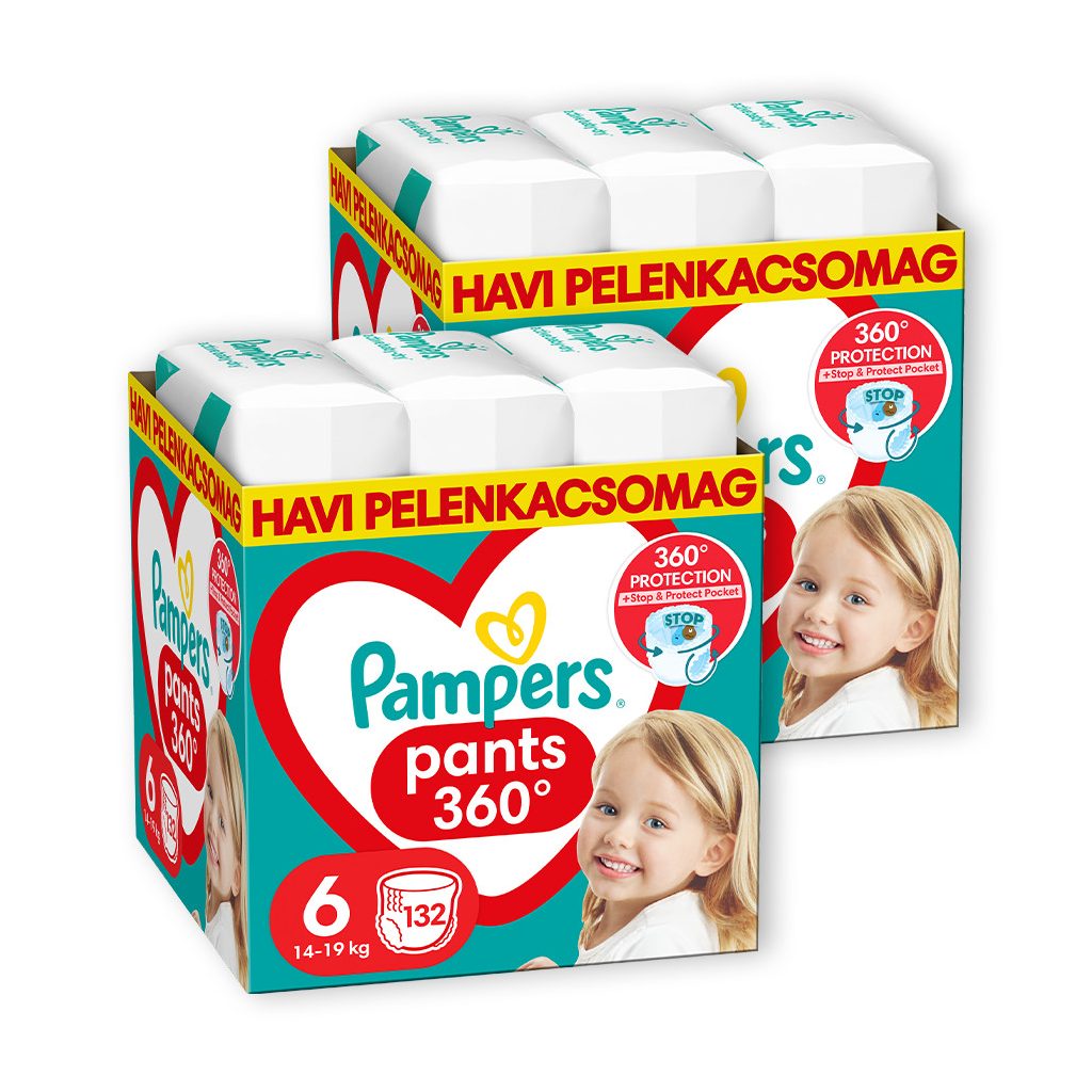 INGYENES SZÁLLÍTÁS - Pampers Active Baby Pants bugyipelenka 6, 13-19 kg, 1+1, 264 db