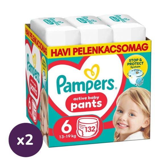 INGYENES SZÁLLÍTÁS - Pampers Pants bugyipelenka, XL 6, 14-19 kg, 1+1, 264 db