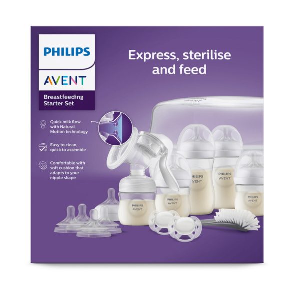 Philips Avent SCD430/50 Natural Response anyatejes készlet kézi mellszívóval és mikrohullámú sterilizátorral