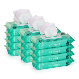   Petite&Mars So Pure bambusz nedves törlőkendő, biológiailag lebomló (12x56 db)