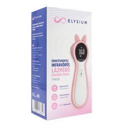   Elysium TP600 érintésmentes infravörös digitális lázmérő szilikon tokkal - Rózsaszín + ajándék elemmel