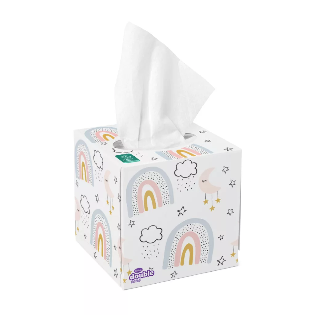 Violeta 3 rétegű zsebkendő, kozmetikai kendő, dobozos (60 db)