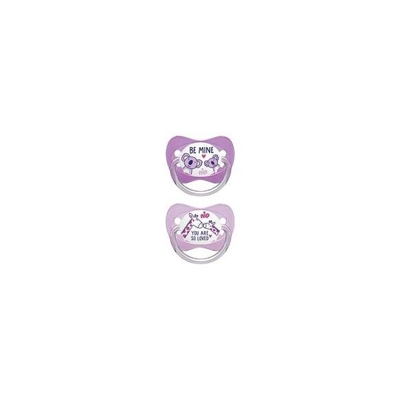 Nip Family latex játszócumi 16-32 hó 2 db (rózsaszín, lila) - zsiráf, koala