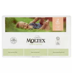  MOLTEX Pure&Nature öko pelenka, Mini 2, 3-6 kg, 38 db + AJÁNDÉK Baba az autóban matrica