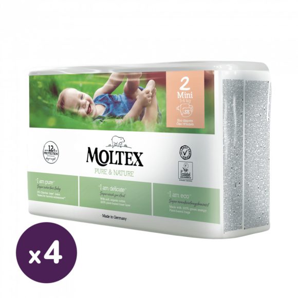 MOLTEX Pure&Nature öko pelenka, Mini 2, 3-6 kg HAVI PELENKACSOMAG 152 db