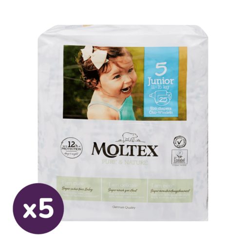 MOLTEX Pure&Nature öko pelenka, Junior 5, 11-16 kg HAVI PELENKACSOMAG 125 db