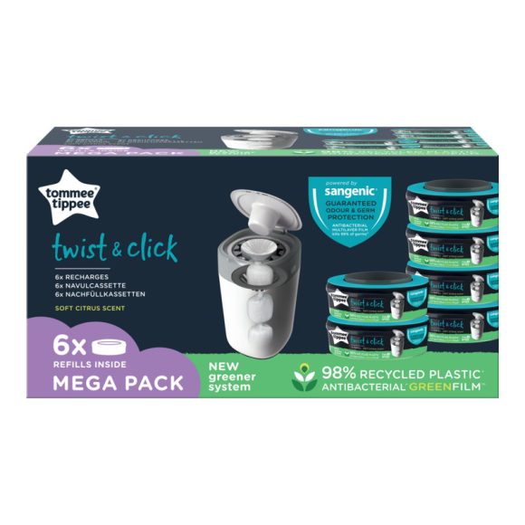 Tommee Tippee Twist&Click Sangenic TEC pelenka kuka utántöltő (6 db)