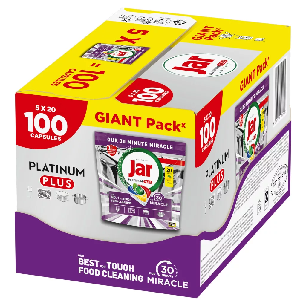 Jar Our 30 Minute Miracle Platinum Plus mosogatókapszula Lemon 100 db