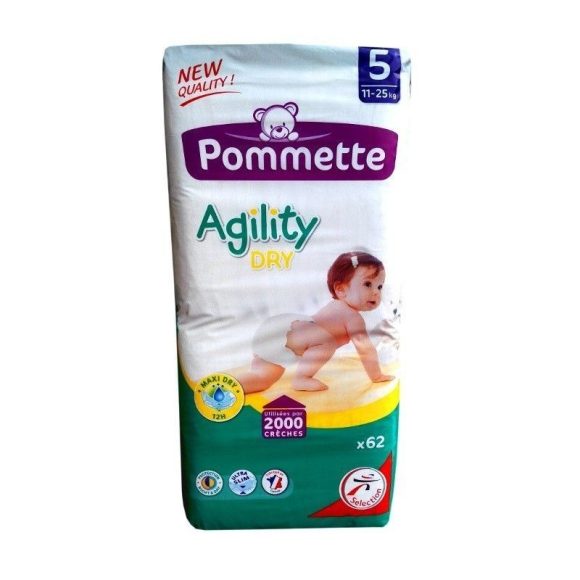 Pommette Agility Dry pelenka, Junior 5, 11-25 kg, 62 db