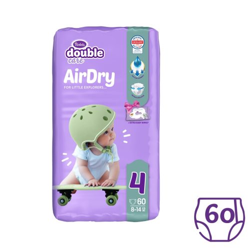 Violeta Double Care Air Dry nadrágpelenka 4, 7-18 kg, 60 db (+ 40 db ajándék törlőkendő)