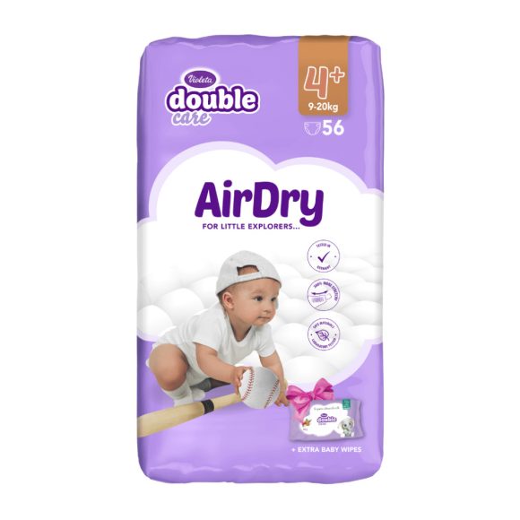 Violeta Double Care Air Dry nadrágpelenka 4+, 9-20 kg, 56 db (+ 40 db ajándék törlőkendő)