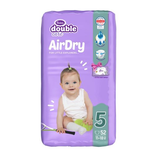 Violeta Double Care Air Dry nadrágpelenka 5, 11-18 kg, 52 db (+ 40 db ajándék törlőkendő)