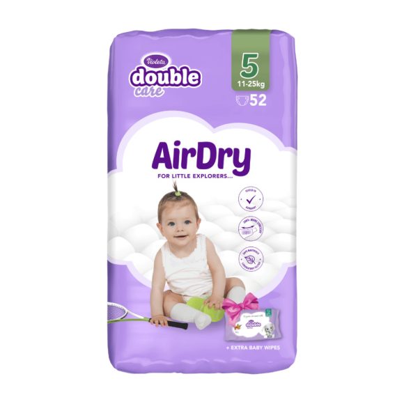 Violeta Double Care Air Dry nadrágpelenka 5, 11-25 kg, 52 db (+ 40 db ajándék törlőkendő)
