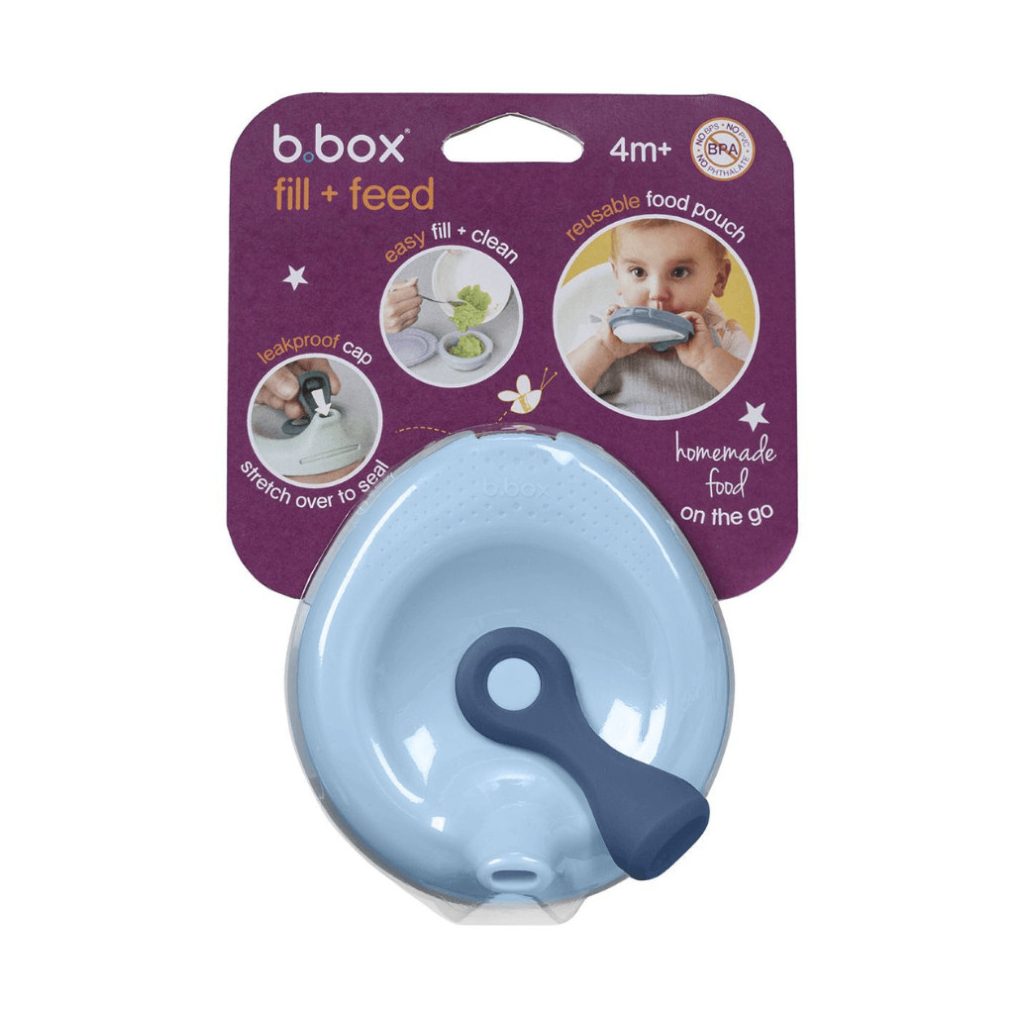 B.box újratölthető szilikon ételtároló tasak (pasztell kék)