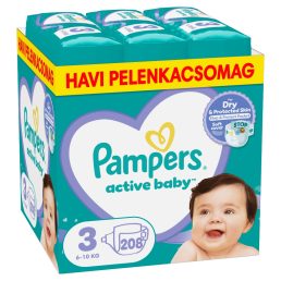   Pampers Active Baby pelenka, Midi 3, 6-10 kg, HAVI PELENKACSOMAG 208 db