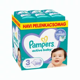   Pampers Active Baby pelenka, Midi 3, 6-10 kg, HAVI PELENKACSOMAG 208 db