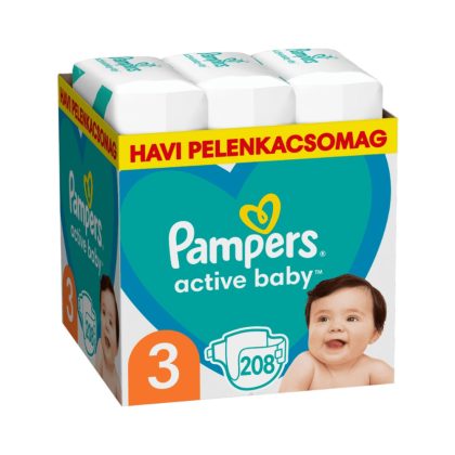 Pampers Active Baby pelenka, Midi 3, 6-10 kg, HAVI PELENKACSOMAG 208 db