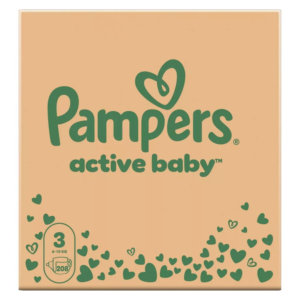 Pampers Active Baby pelenka, Midi 3, 6-10 kg, HAVI PELENKACSOMAG 208 db