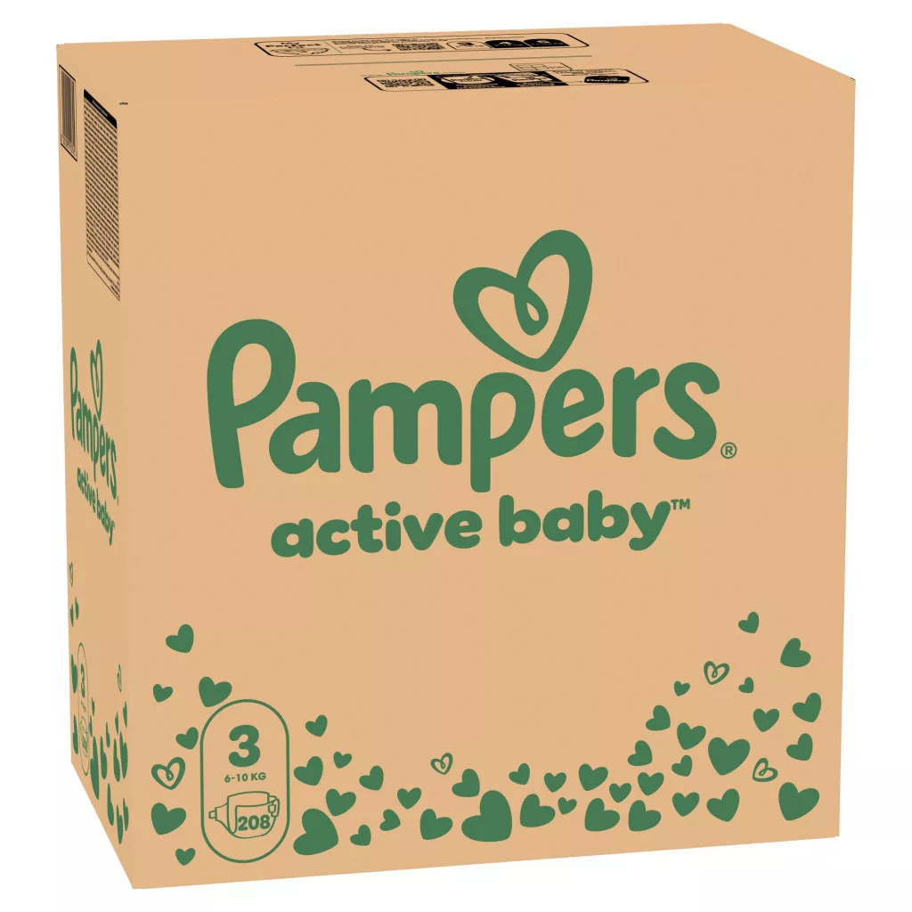 Pampers Active Baby pelenka, Midi 3, 6-10 kg, HAVI PELENKACSOMAG 208 db