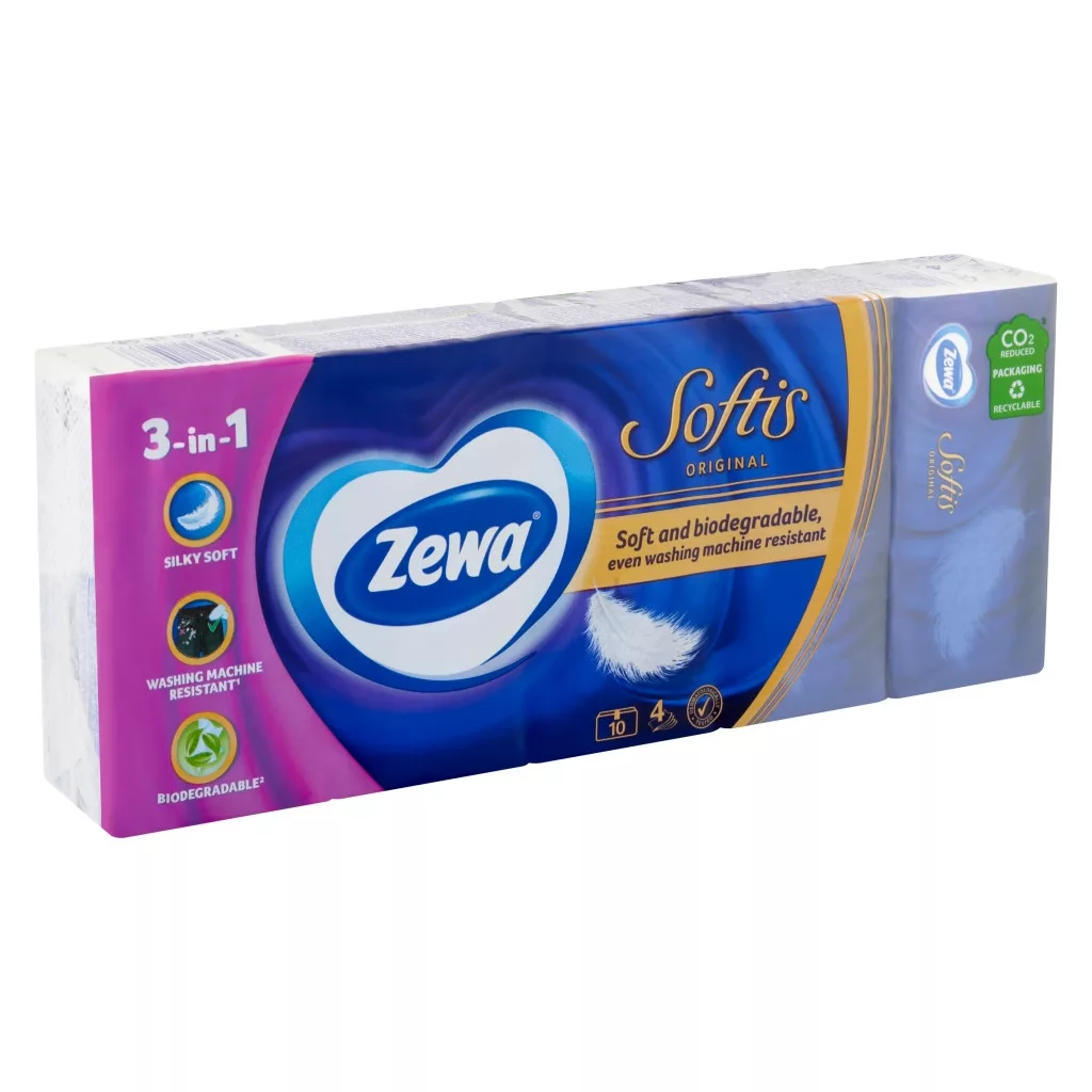 Zewa Softis Classic 4 rétegű papírzsebkendő (10x9 db)