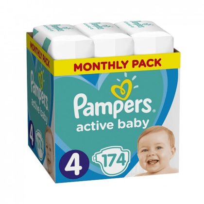 Pampers Active Baby pelenka, Maxi 4, 9-14 kg, HAVI PELENKACSOMAG 174 db