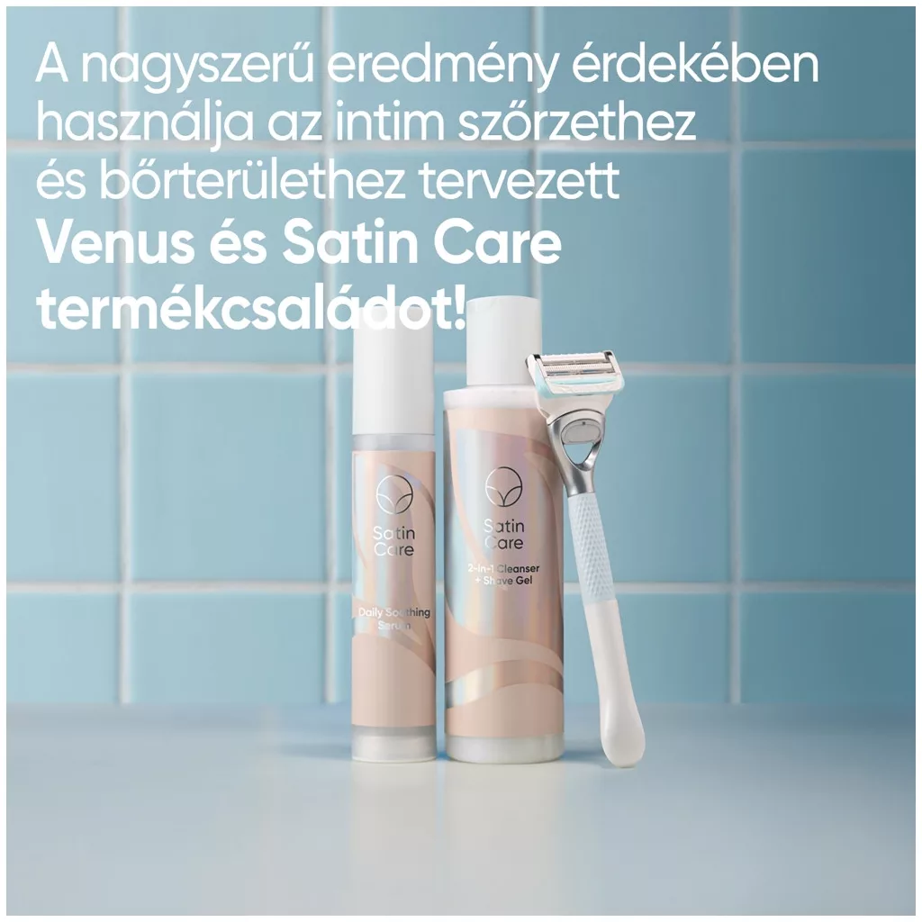 Gillette Venus Satin Care 2 az 1-ben bőrtisztító és borotvazselé (190 ml)