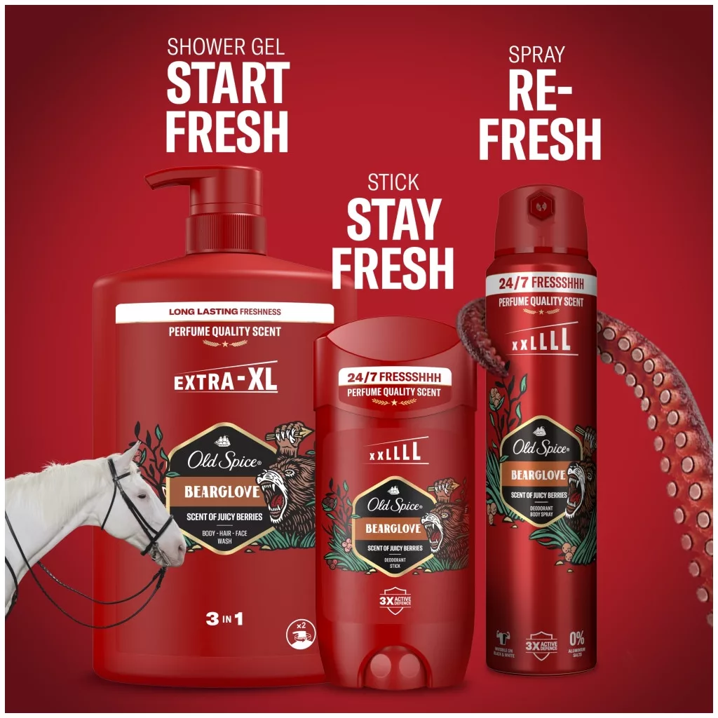 Old Spice Bearglove 3 az 1-ben Tusfürdő és Sampon (1000 ml)