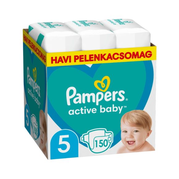 Pampers Active Baby pelenka, Junior 5, 11-16 kg, HAVI PELENKACSOMAG 150 db