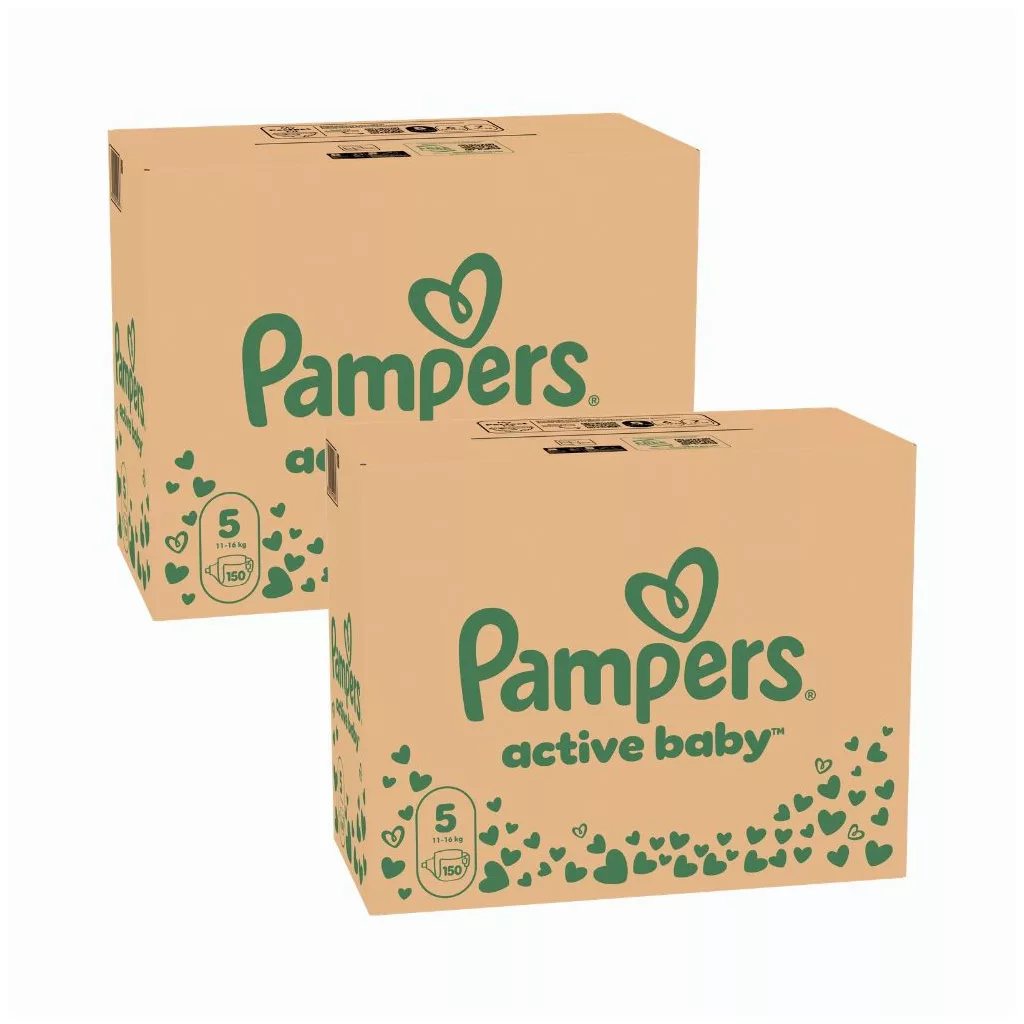 INGYENES SZÁLLÍTÁS - Pampers Active Baby pelenka, Junior 5, 11-16 kg, 1+1, 300 db