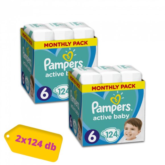 Pampers Active Baby pelenka, Junior 6, 13-18 kg, 1+1, 248 db