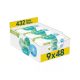 Pampers Harmonie Aqua Plastic Free műanyagmentes nedves törlőkendő 9x48 db