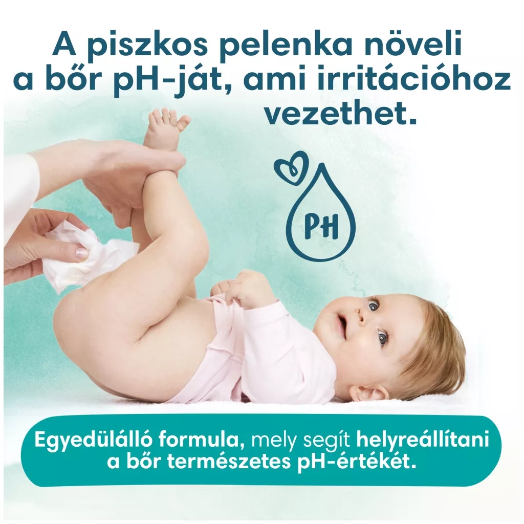 Pampers Harmonie Aqua Plastic Free műanyagmentes nedves törlőkendő (9x48 db)