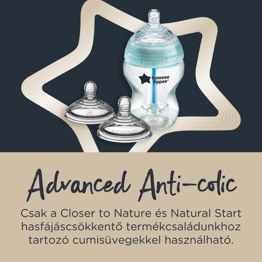 Tommee Tippee Advanced Anti-Colic etetőcumi, közepes folyású 3 hó+ (2db)